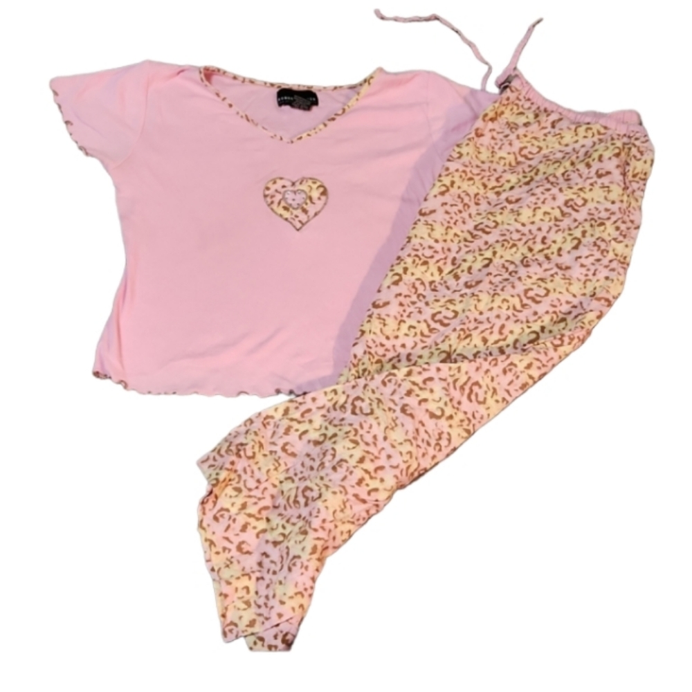 Juniors lg vintage cheetah Capri pajamas